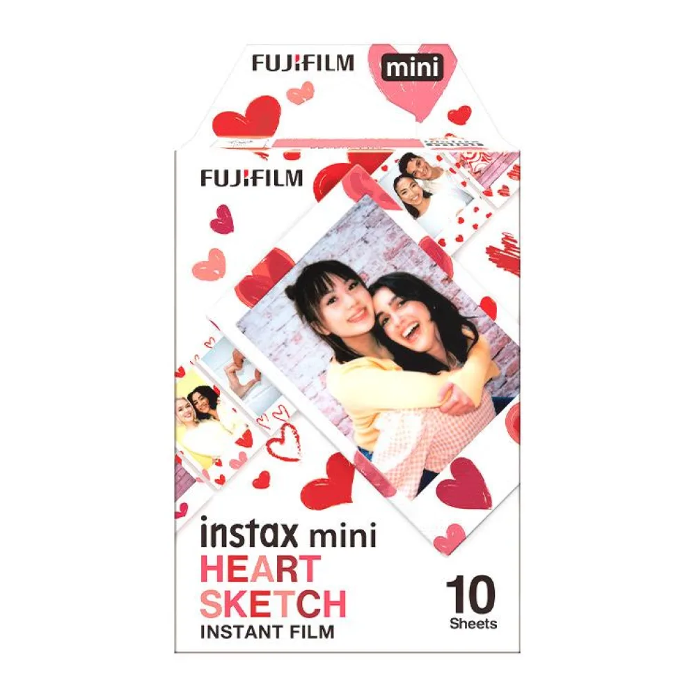 Papel Fotográfico Instax Mini Heart Sketch 10 Fotos Fujifilm