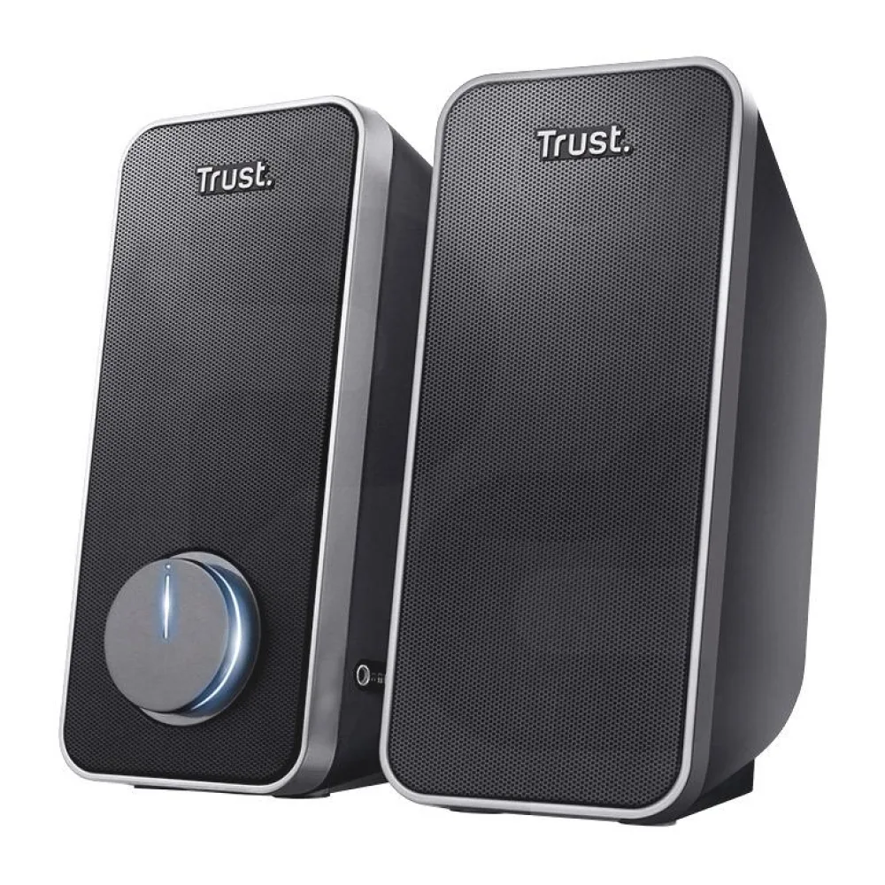 Parlante Pc Trust Arys 2.0, Sonido Estéreo, Conexión Usb y 3.5MM, Negro