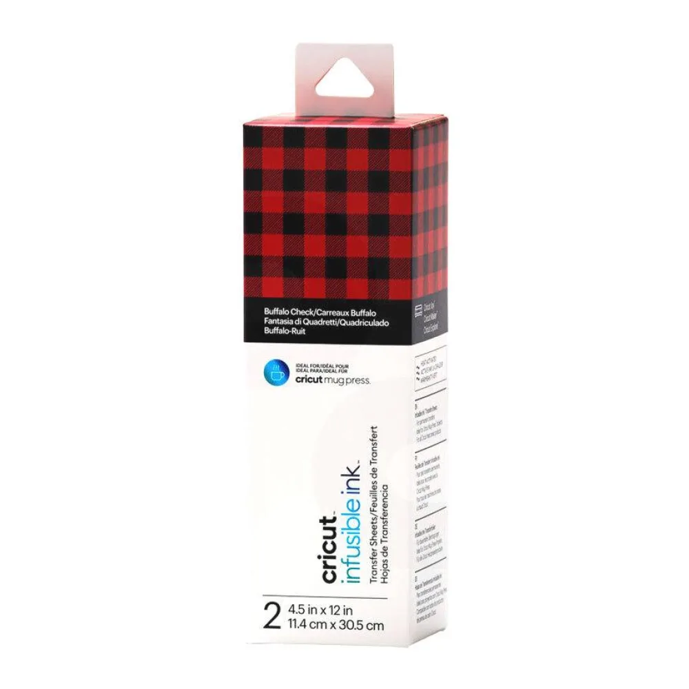 Patrones de Hojas de Transferencia de Tinta Infusible Ink Ajedrez Negro y Rojo 11,4 X 30,5 Cm (2UN) Cricut