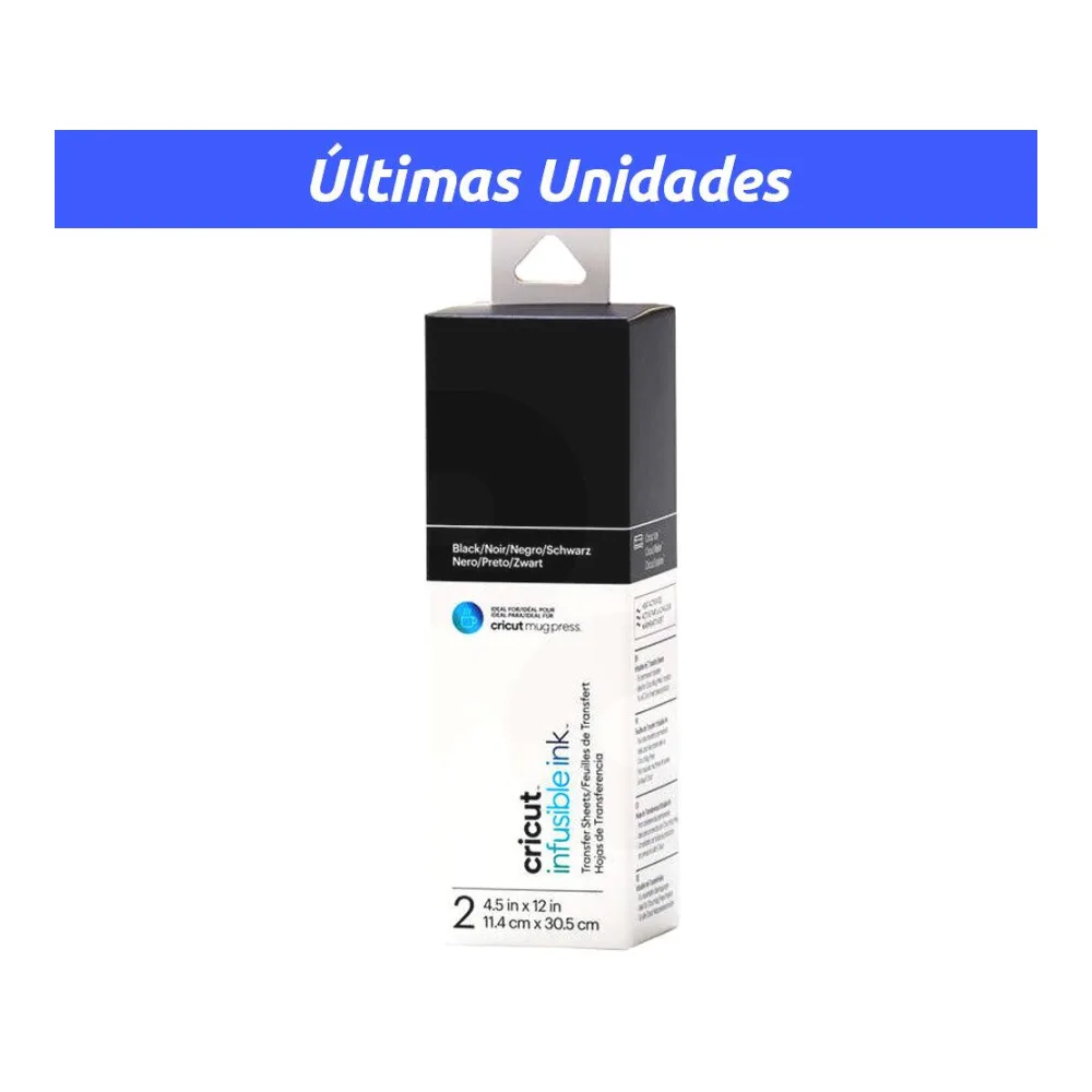 Patrones de Hojas de Transferencia de Tinta Infusible Ink Color Negro Solido 11,4 X 30,5 Cm (2UN) Cricut