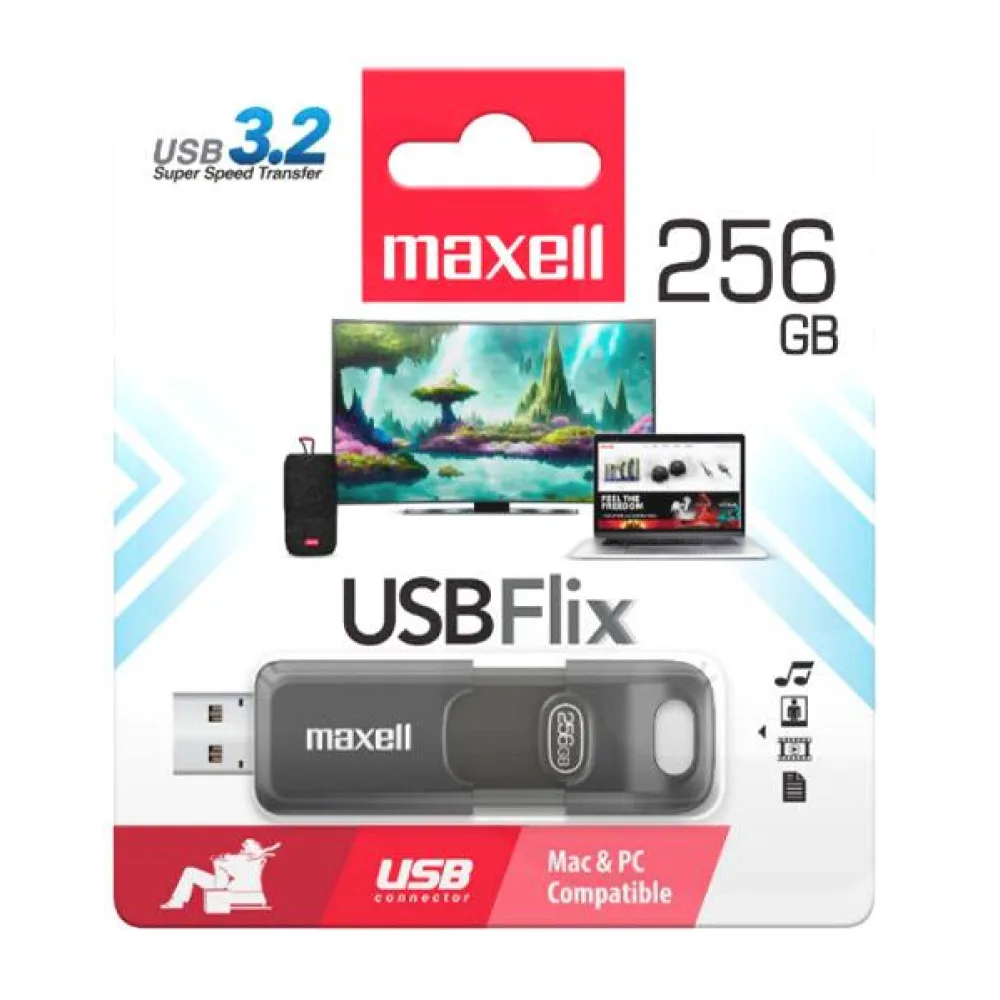 Pendrive 256GB Usb 3.2 Flix Negro Maxell