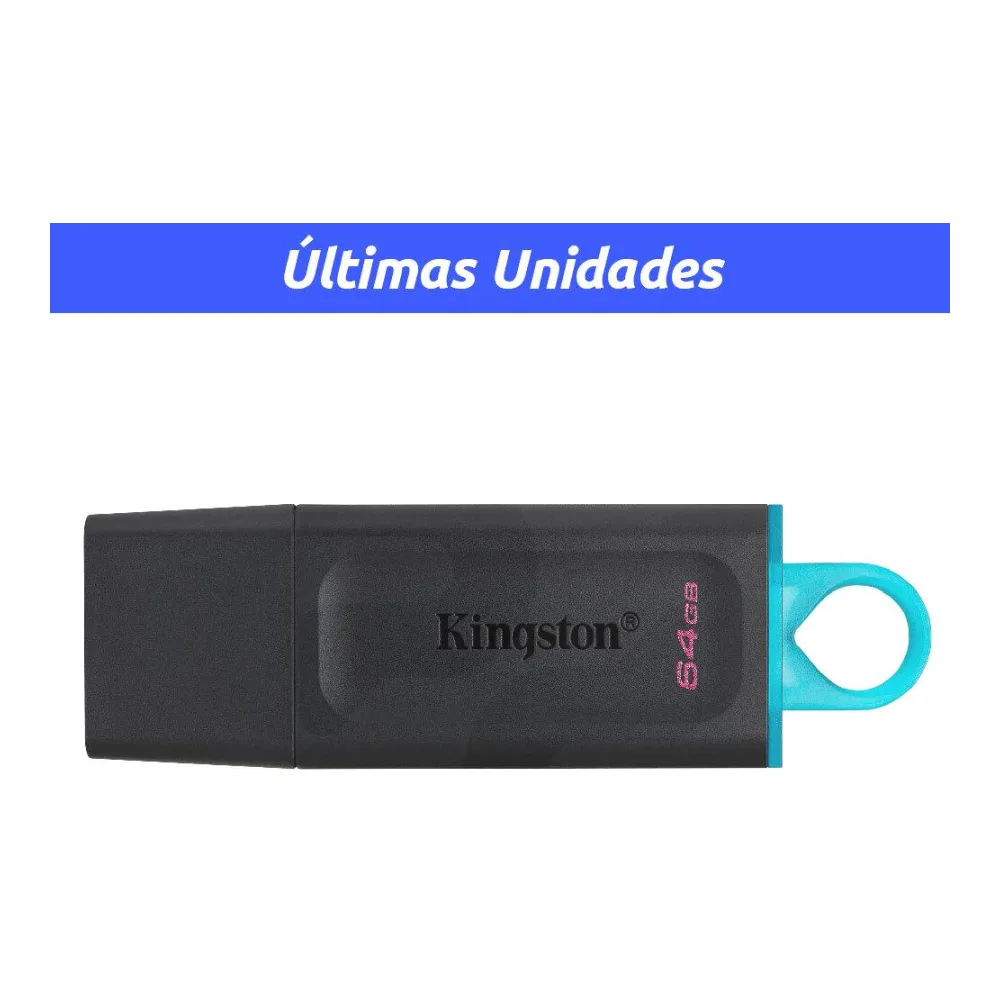 Pendrive 64GB Usb 3.2 Datatraveler Exodia Negro Celeste Kingston