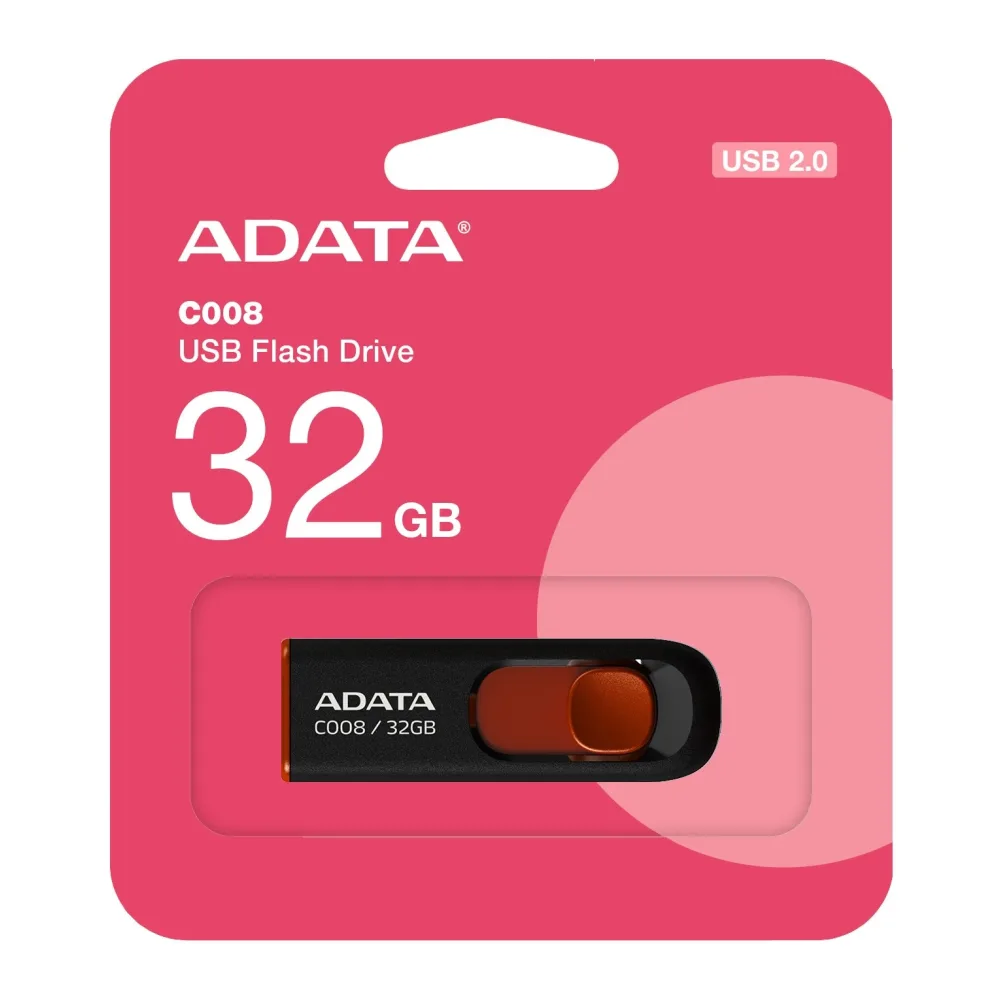 Pendrive Adata C008 32GB Usb 2.0 Negro Rojo