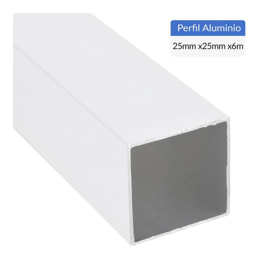Perfil Tubular Blanco Aluminio 25X1 Mm 6 M Superfil