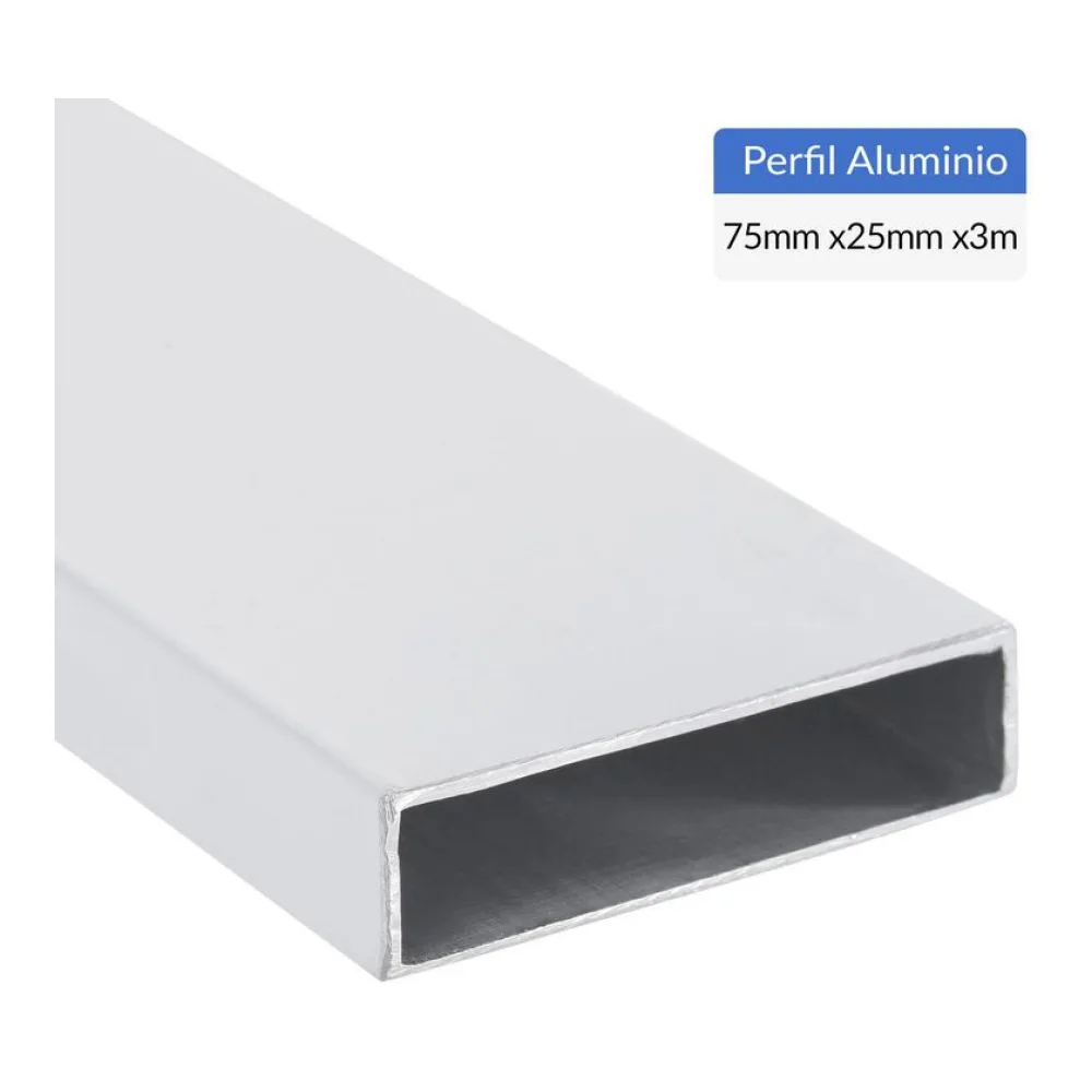 Perfil Tubular Blanco Aluminio 75X1 Mm 3 M Superfil