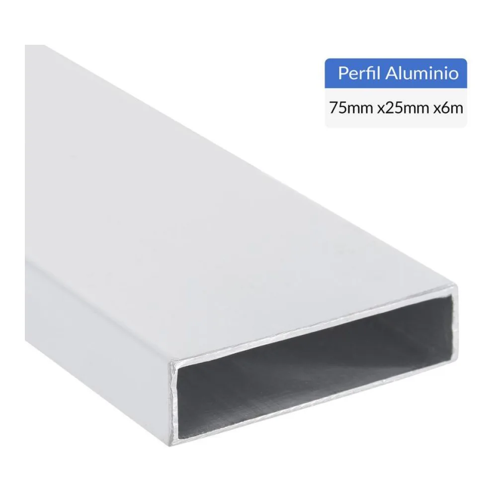 Perfil Tubular Blanco Aluminio 75X1 Mm 6 M Superfil