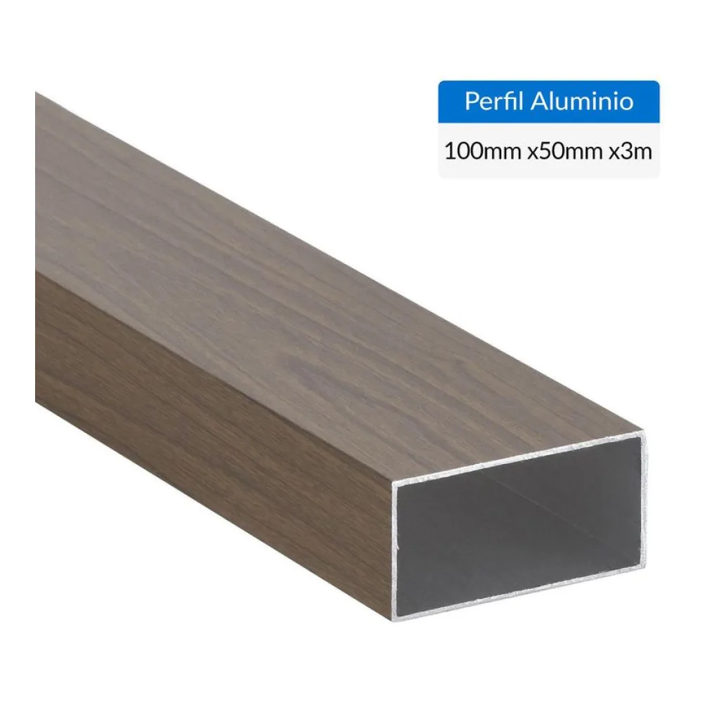 Perfil Tubular Café Aluminio 100X1.5 Mm 3 M Superfil