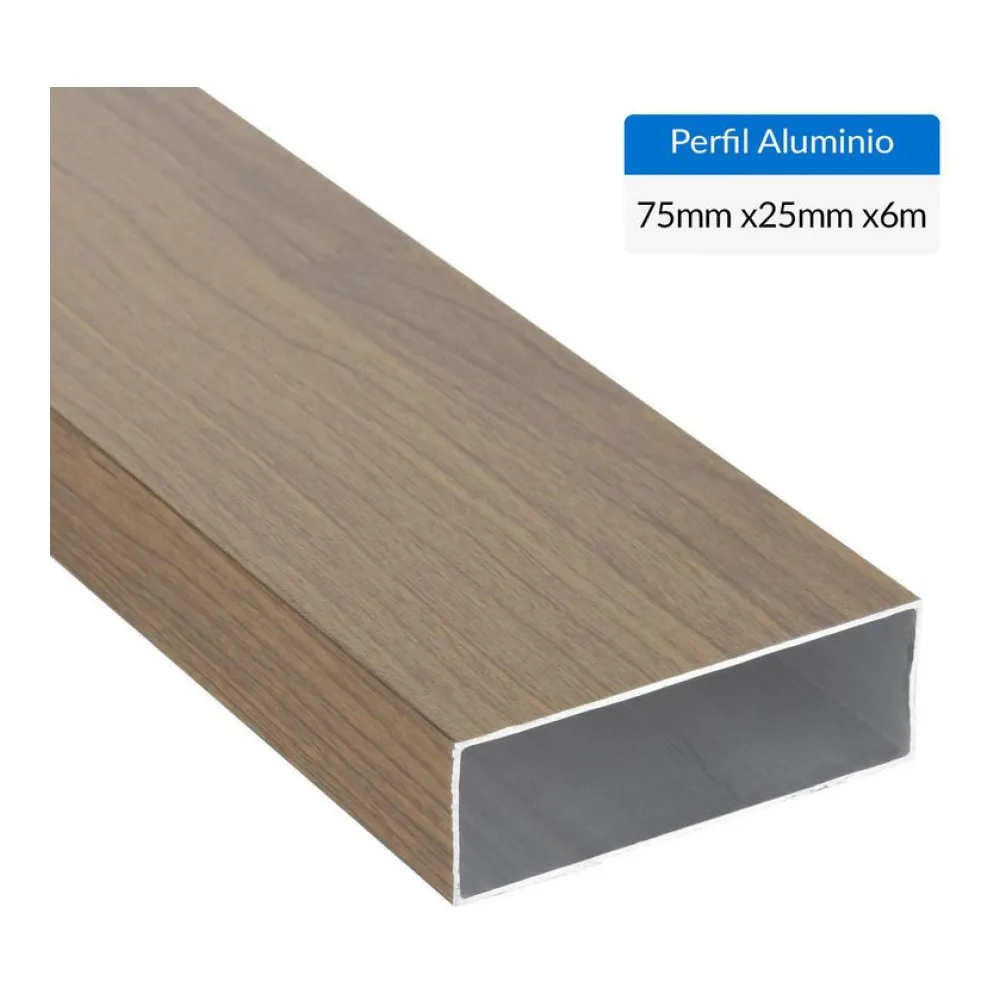Perfil Tubular Café Aluminio 75X1 Mm 6 M Superfil