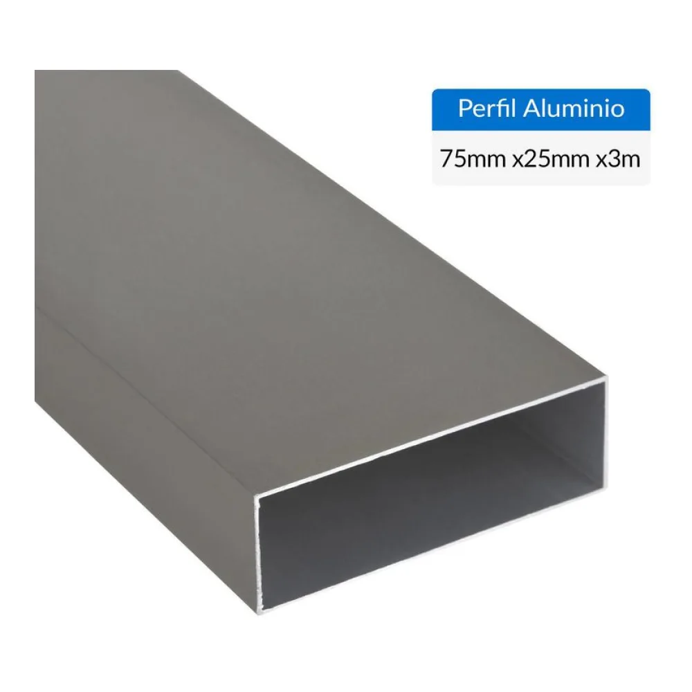 Perfil Tubular Gris Aluminio 25X1 Mm 3 M Superfil
