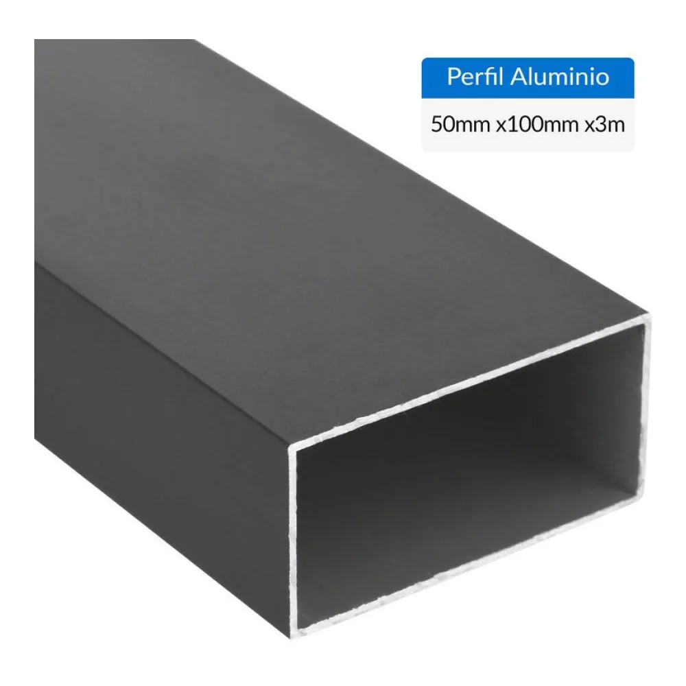 Perfil Tubular Negro Aluminio 100X1.5 Mm 3 M Superfil
