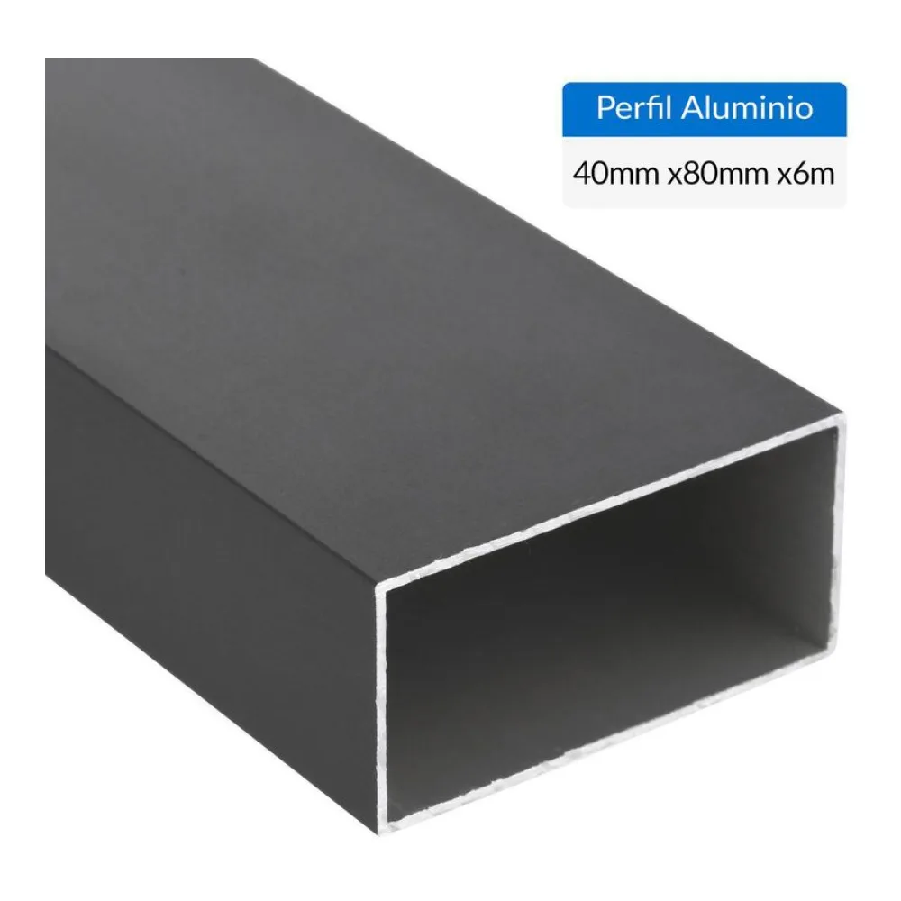 Perfil Tubular Negro Aluminio 40X1.2 Mm 6 M Superfil