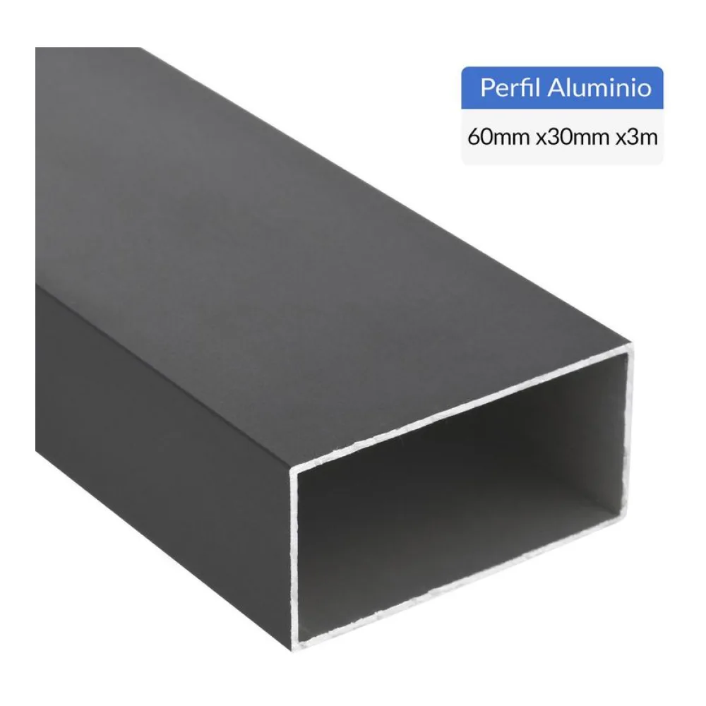 Perfil Tubular Negro Aluminio 60X1.2 Mm 3 M Superfil