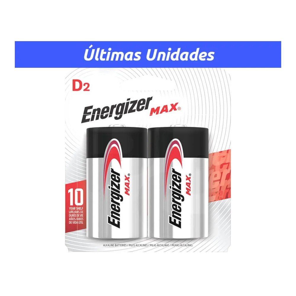 Pilas Enr D2 Alcalina Energizer