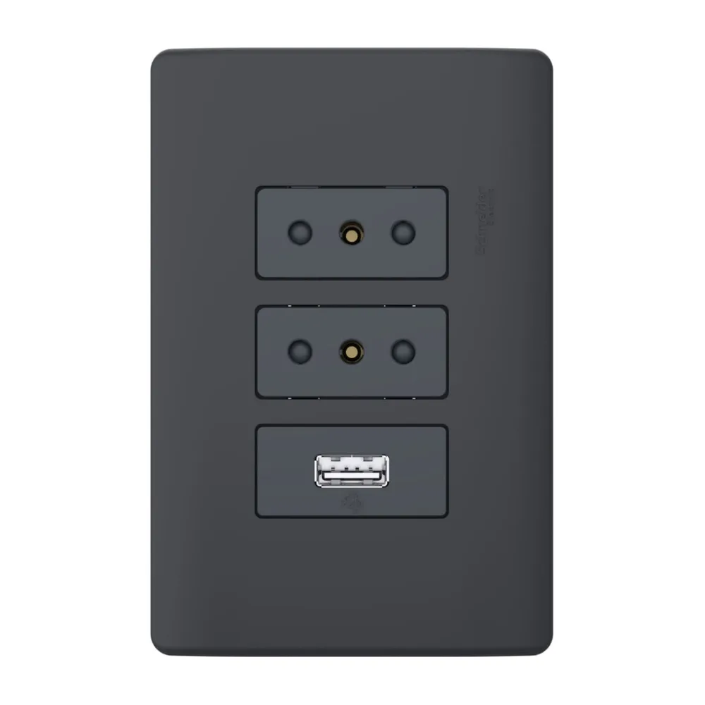Placa Genesis Armada 2 Toma Corriente 10A + 1 Usb 6995663 Schneider Electric