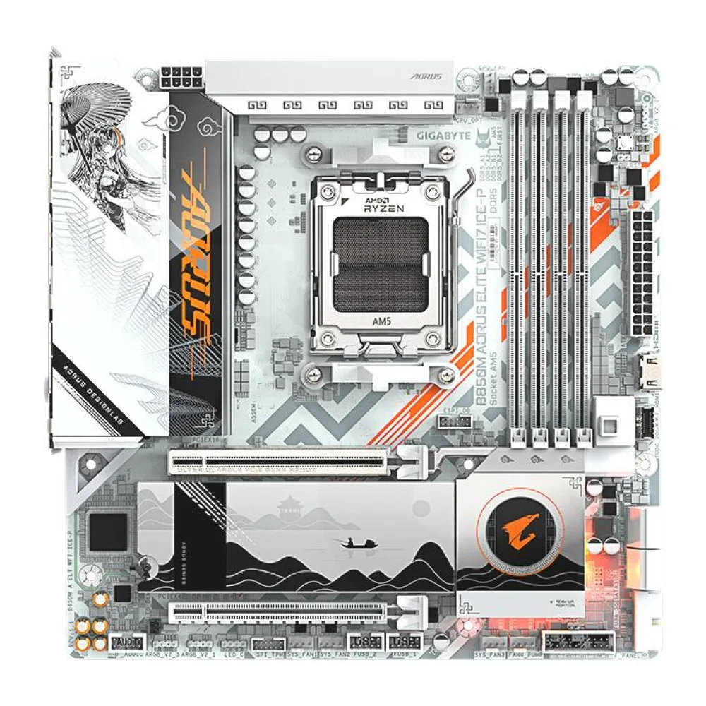 Placa Madre Amd B850M Aorus Elite WIFI7 Ice-p (SAM5) Gigabyte