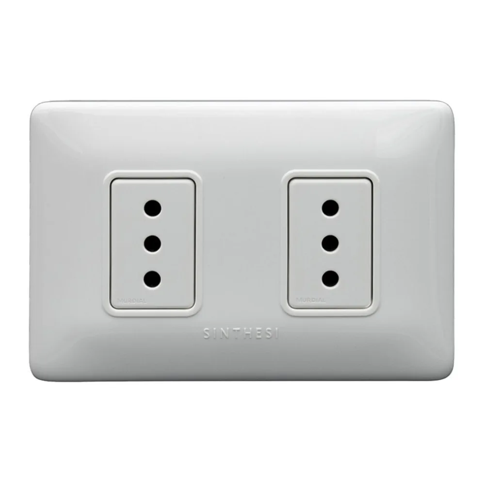 Placa Tomacorriente 10A Doble S12 Blanco 1295201102 Sinthesi
