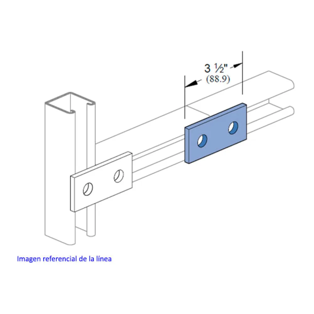Platina Recta 2 Perf P-1065 Eg 339914036 Unistrut