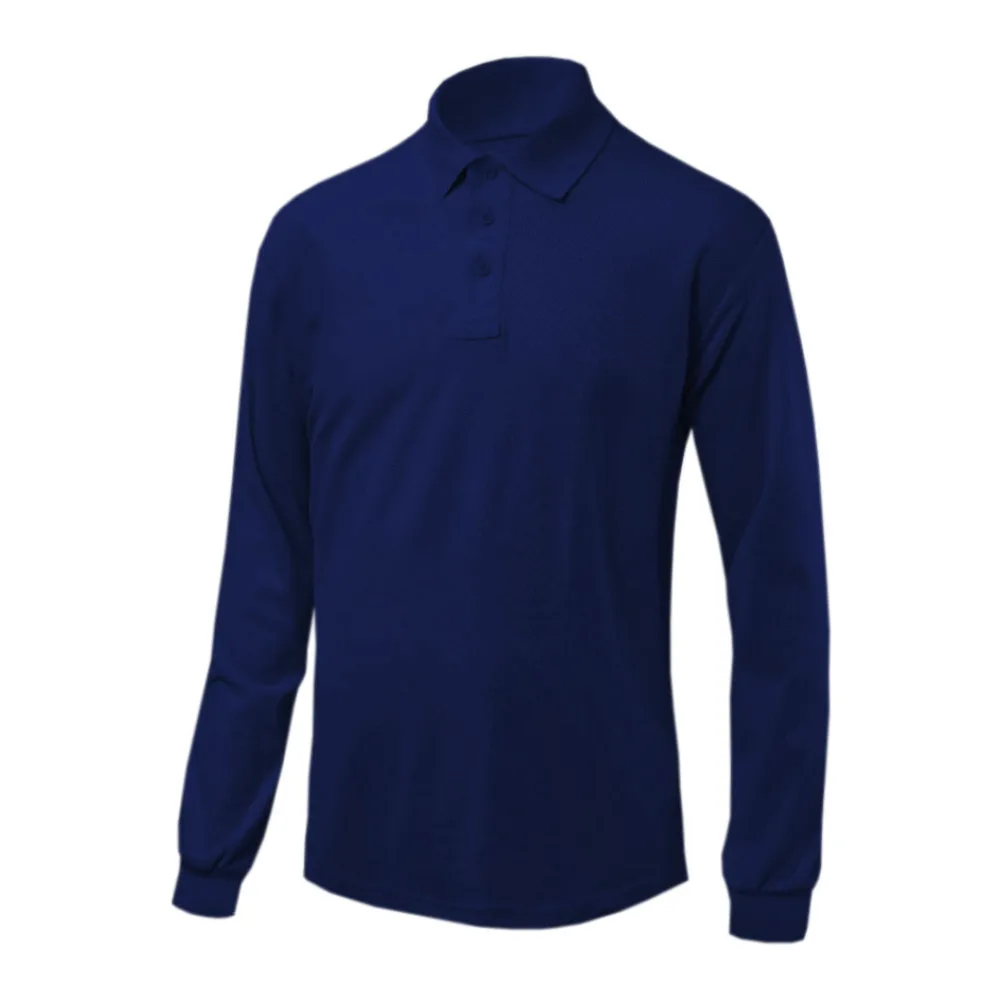 Polera Pique Atox Manga Larga Azul