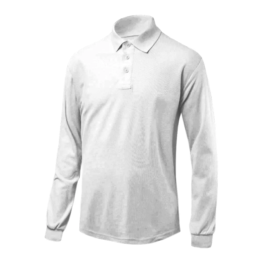 Polera Pique Geolite Manga Larga Blanca