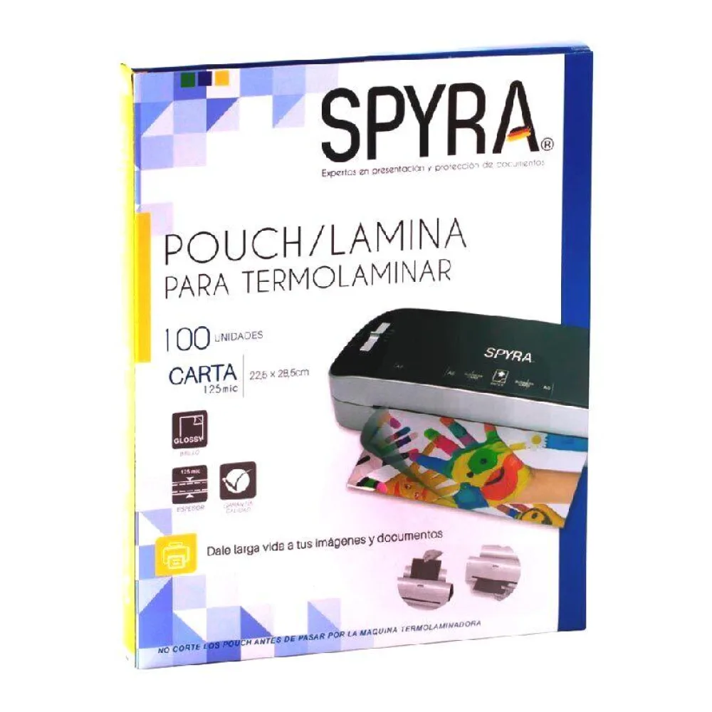 Pouch para Termolaminar Tamaño Carta (125 Mic) Spyra