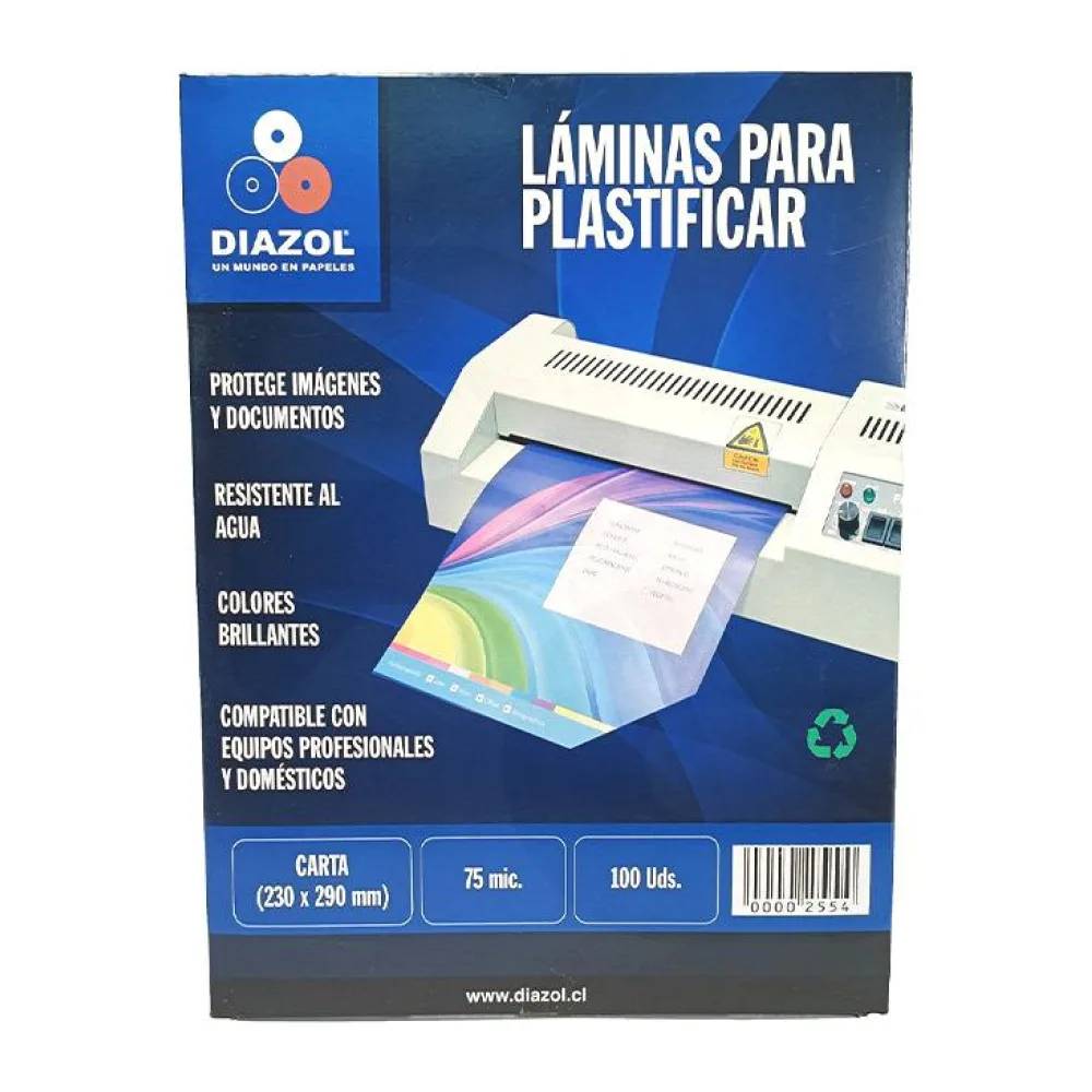 Pouch para Termolaminar Tamaño Carta (75 Mic) Diazol