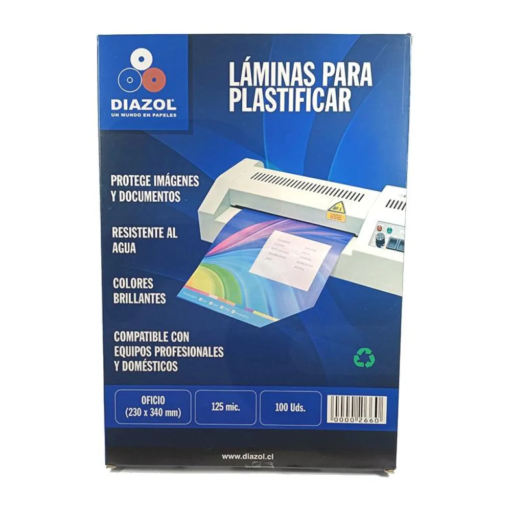 Pouch para Termolaminar Tamaño Oficio (125 Mic) Diazol