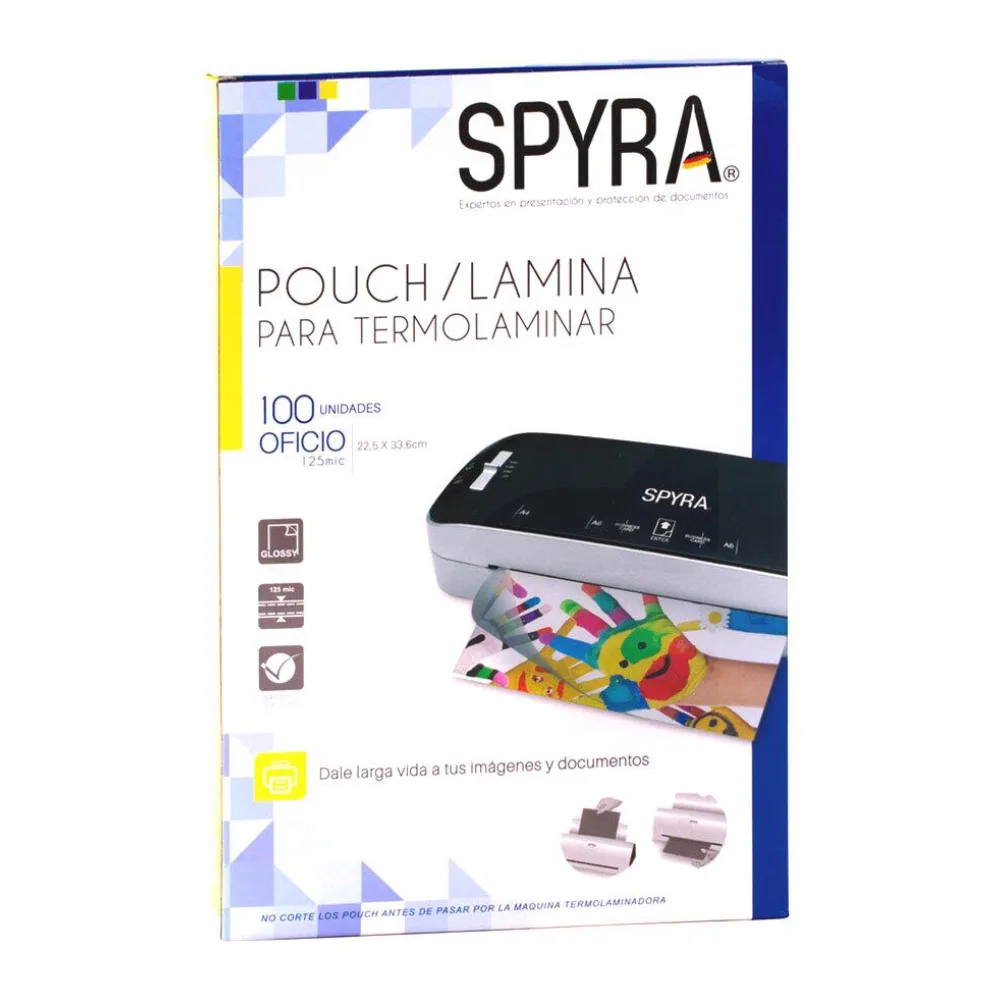 Pouch para Termolaminar Tamaño Oficio (125 Mic) Spyra