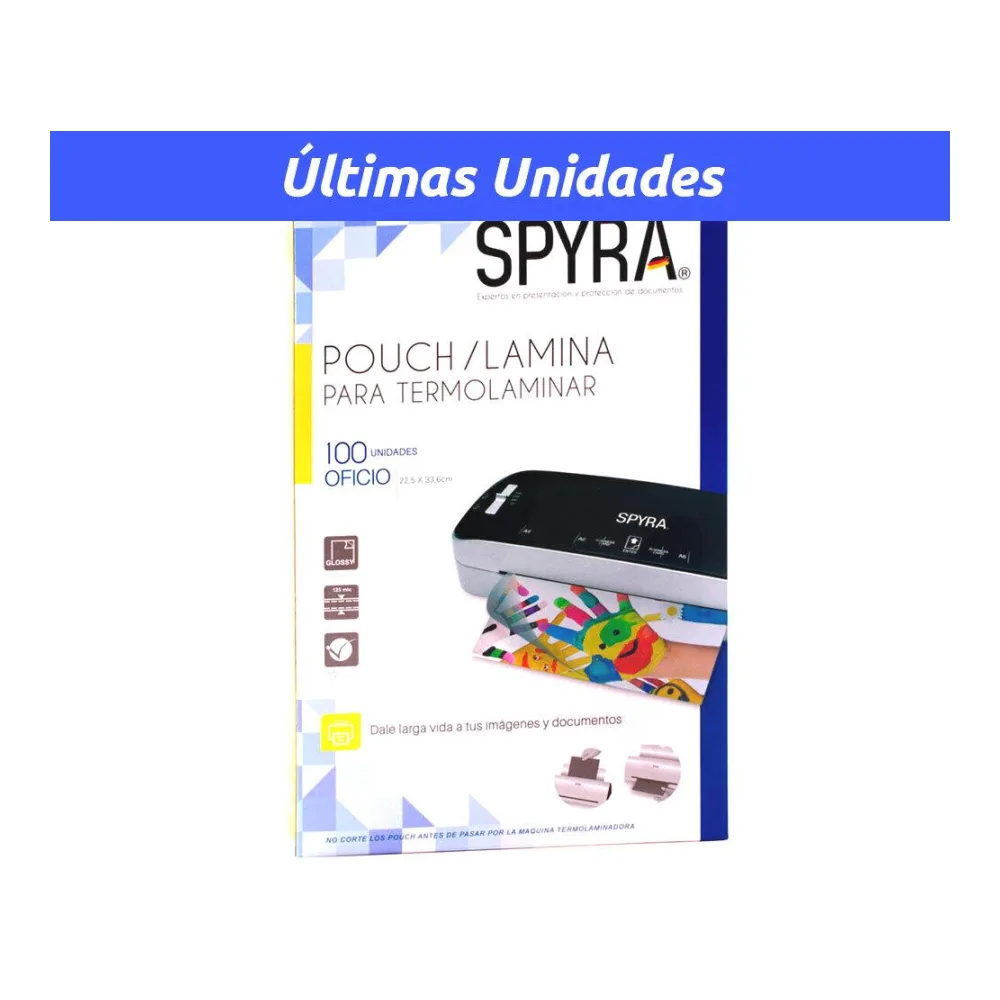 Pouch para Termolaminar Tamaño Oficio (75 Mic) Spyra