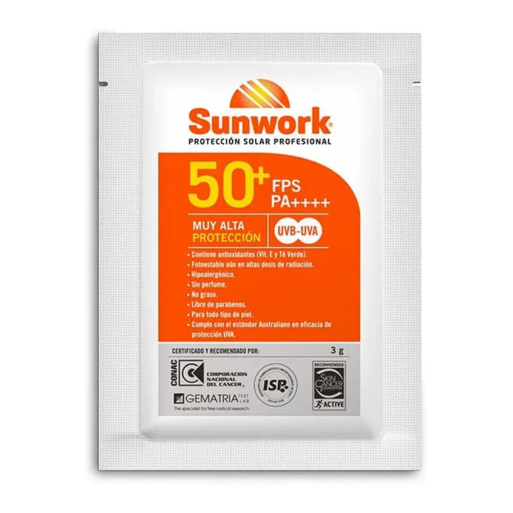 Protector Solar 50+ Sachet Sunwork