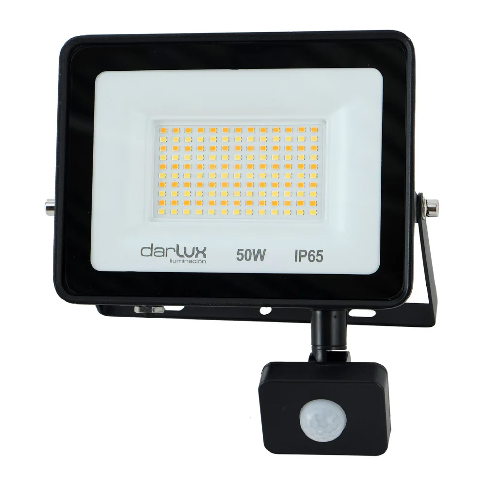 Proyector de Area Led 50W IP65 3 Cct 2,2K-3,5K -5K Negro C/sensor 278628425 Darlux