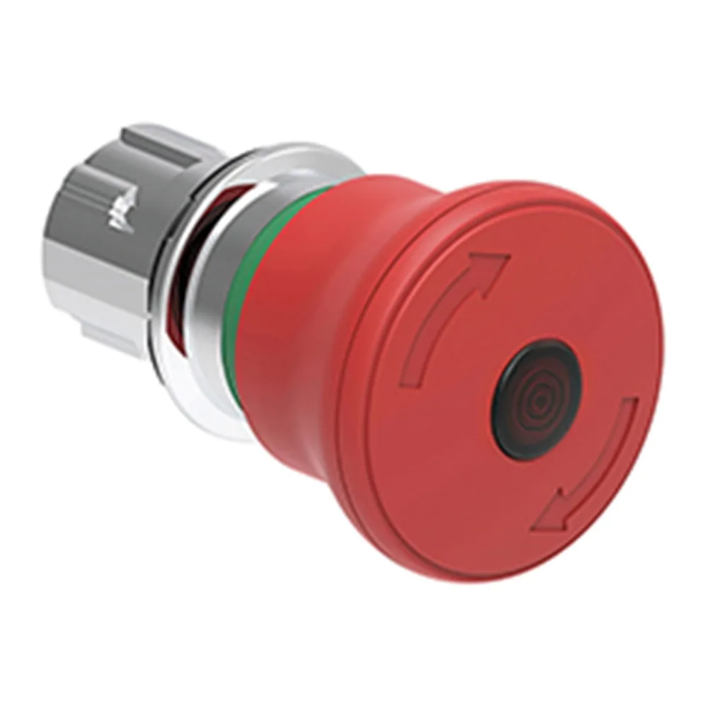 Pulsador Luminoso Emergencia Bloqueo/desbloqueo Rotacion Rojo, (cabezal 40MM), 22MM, Metalico 2482672 Lovato