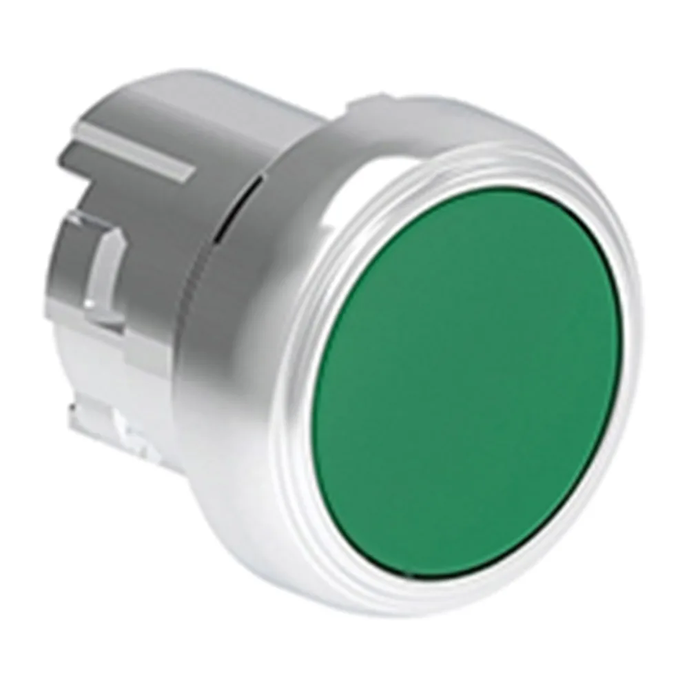 Pulsador Plano Verde (cabezal), Contacto Momentaneo, 22MM, Metalico 2488672 Lovato