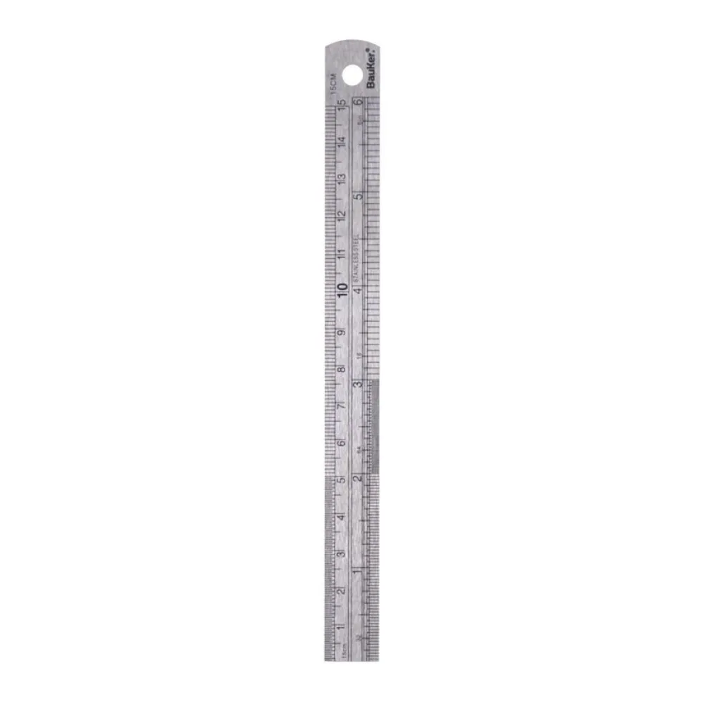 Regla 6" Acero Inoxidable Bauker