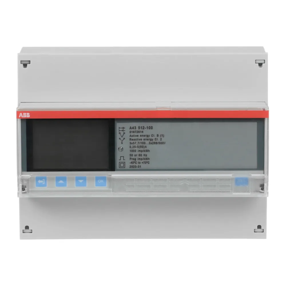 Remarcador Trifasico A43 512-100, Platino, Directo 80A, Modbus Rtu 17053185 Abb