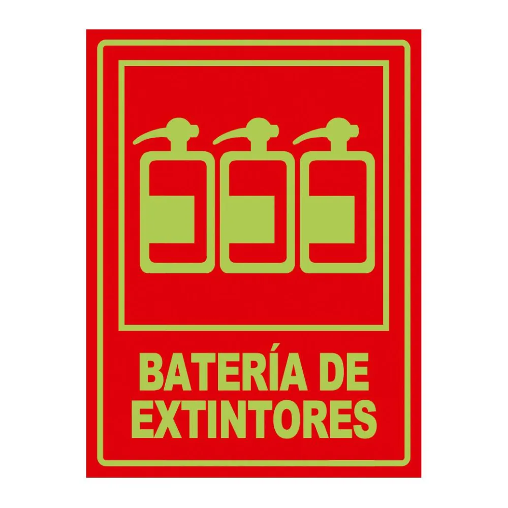 Señal Fotoluminiscente Bateria Extintores Vertical