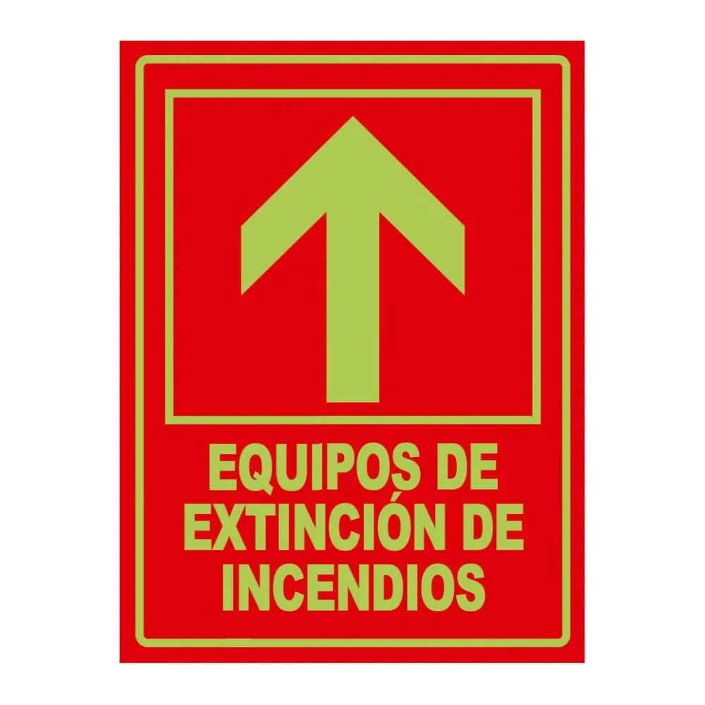 Señal Fotoluminiscente Equipo Extincion Arriba Vertical