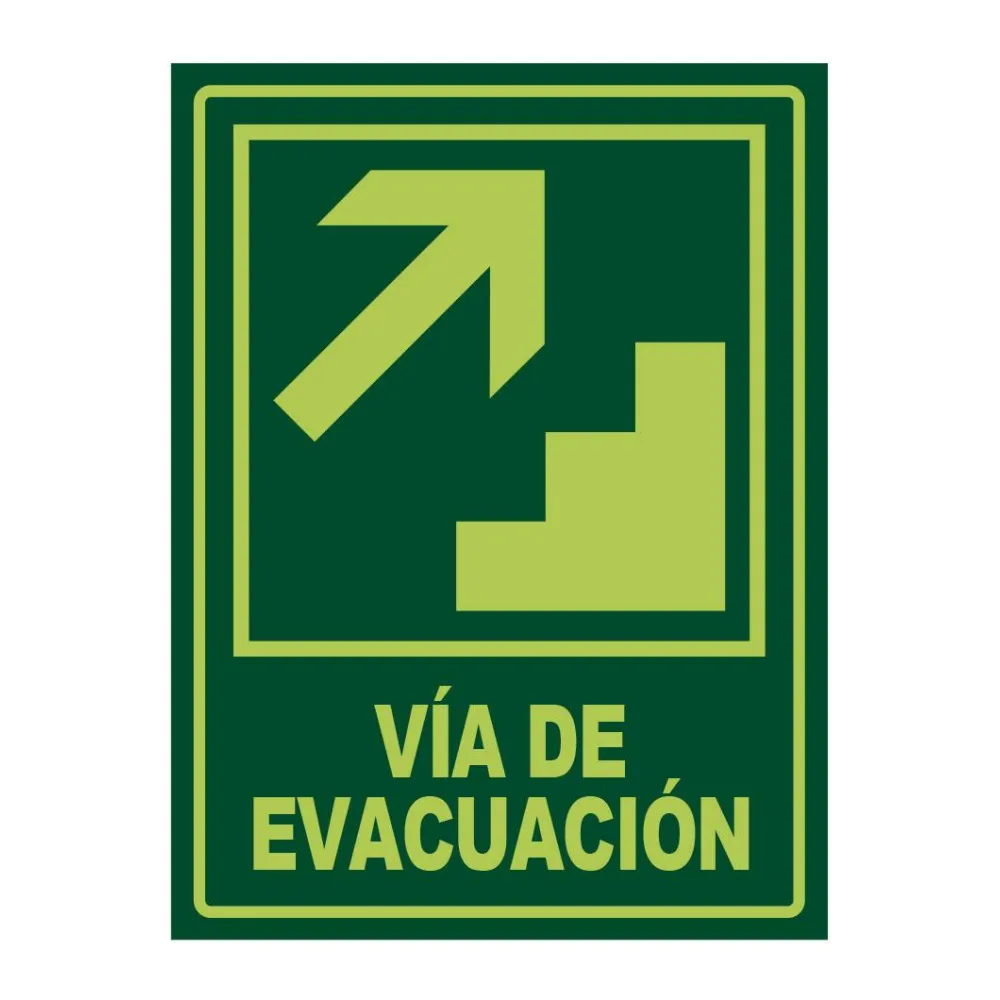 Señal Fotoluminiscente Evacuacion Piso Superior Derecha Vertical