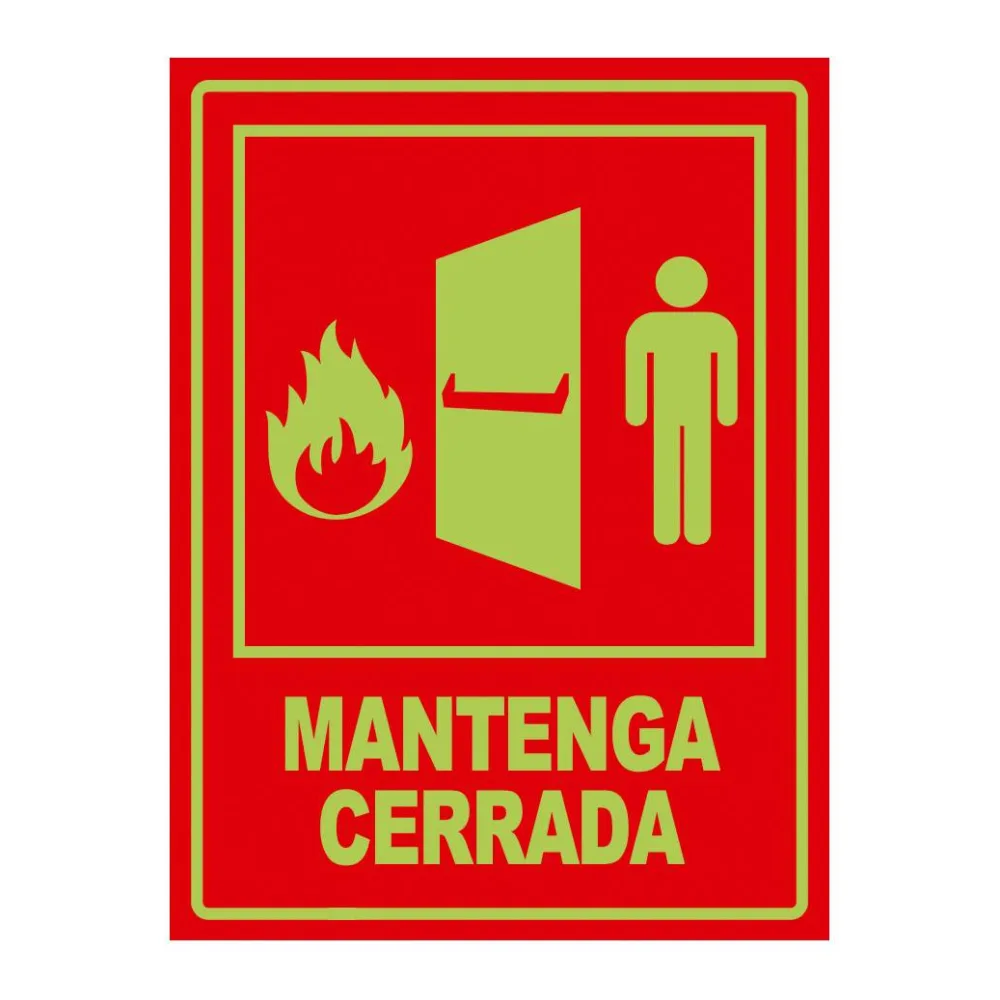 Señal Fotoluminiscente Mantenga Cerrada Vertical