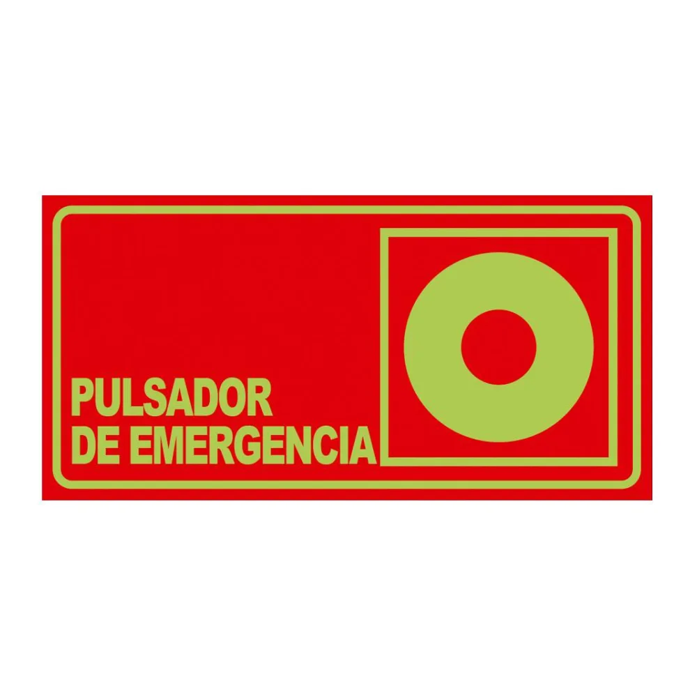 Señal Fotoluminiscente Pulsador Emergencia Horizontal