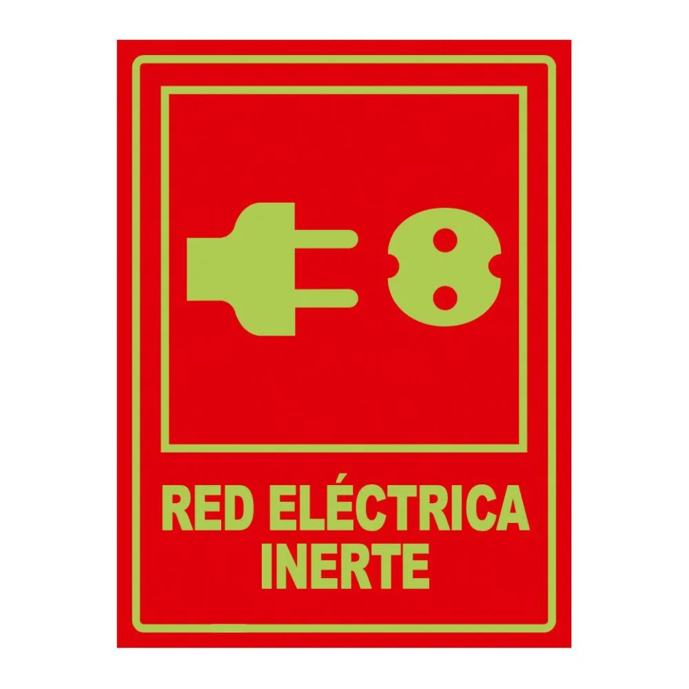 Señal Fotoluminiscente Red Electrica Vertical