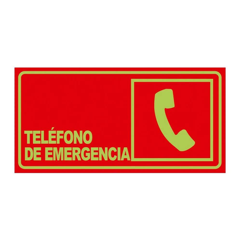 Señal Fotoluminiscente Telefono Emergencia Horizontal
