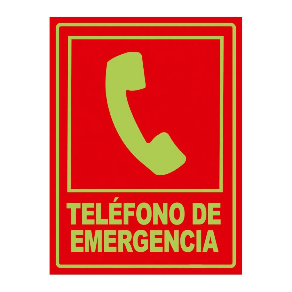 Señal Fotoluminiscente Telefono Emergencia Vertical