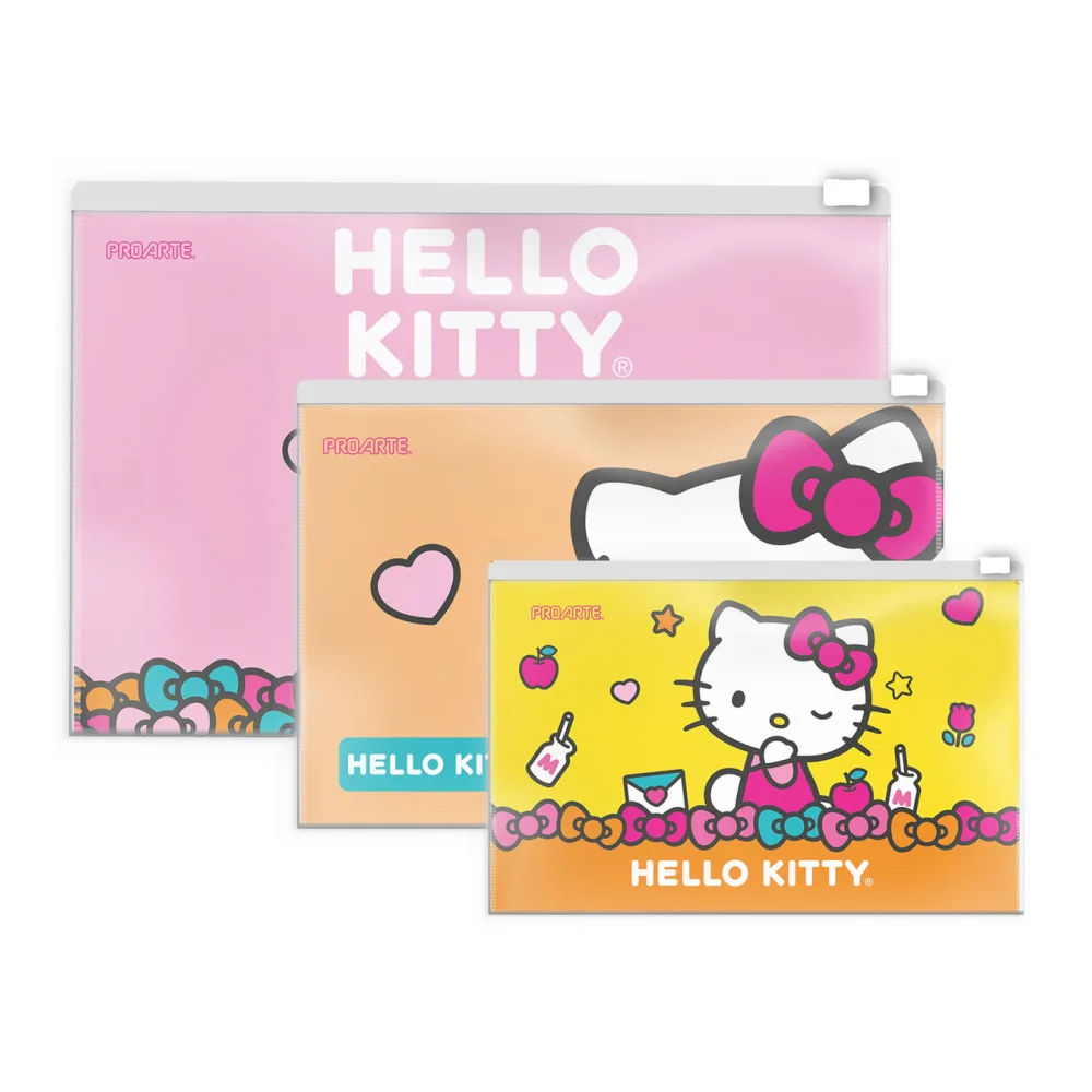 Set 3 Carpetas Zipper Hello Kitty Proarte