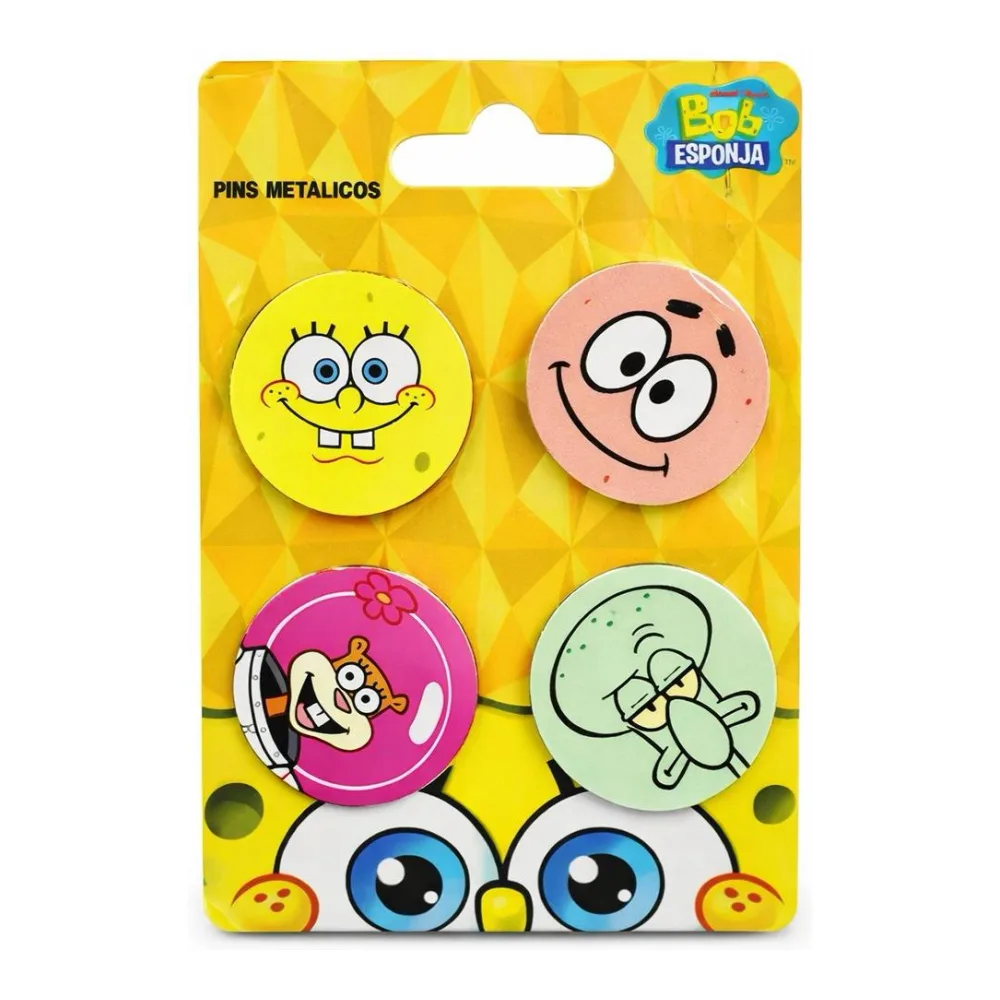 Set 4 Pins Metalicos Bob Esponja 2.0 Torre