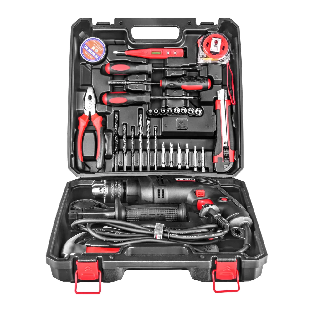 Set Kit de Herramientas + Taladro Percutor de Impacto 580W 13MM Tehtools