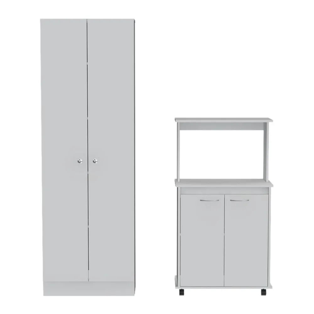 Set Mueble Microondas + Despensa Kitchen 2 Blanco Tuhome