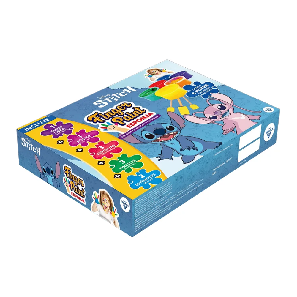 Set Pinta Dedos Esponja Stitch