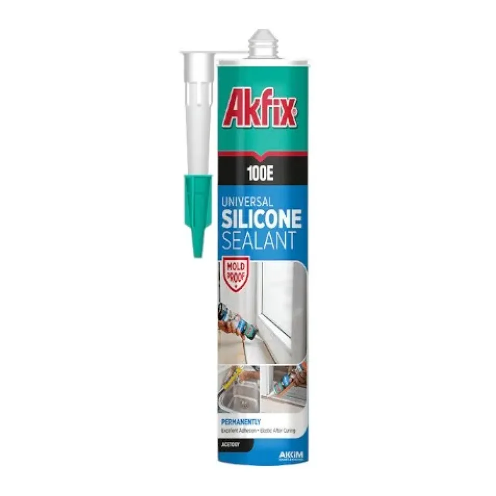 Silicona Acetica 100E Transparente 280 Ml Akfix