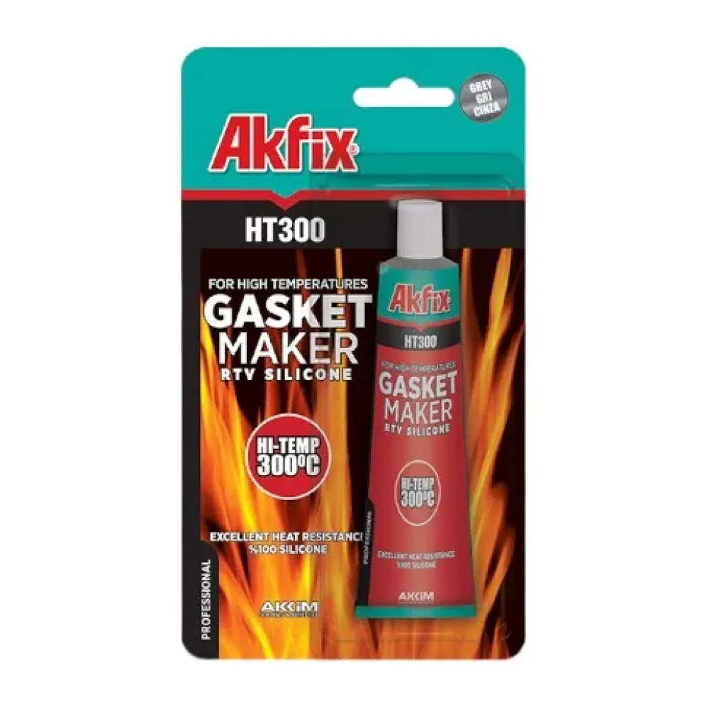 Silicona Alta Temperatura HT300 85 Grs Gris Akfix