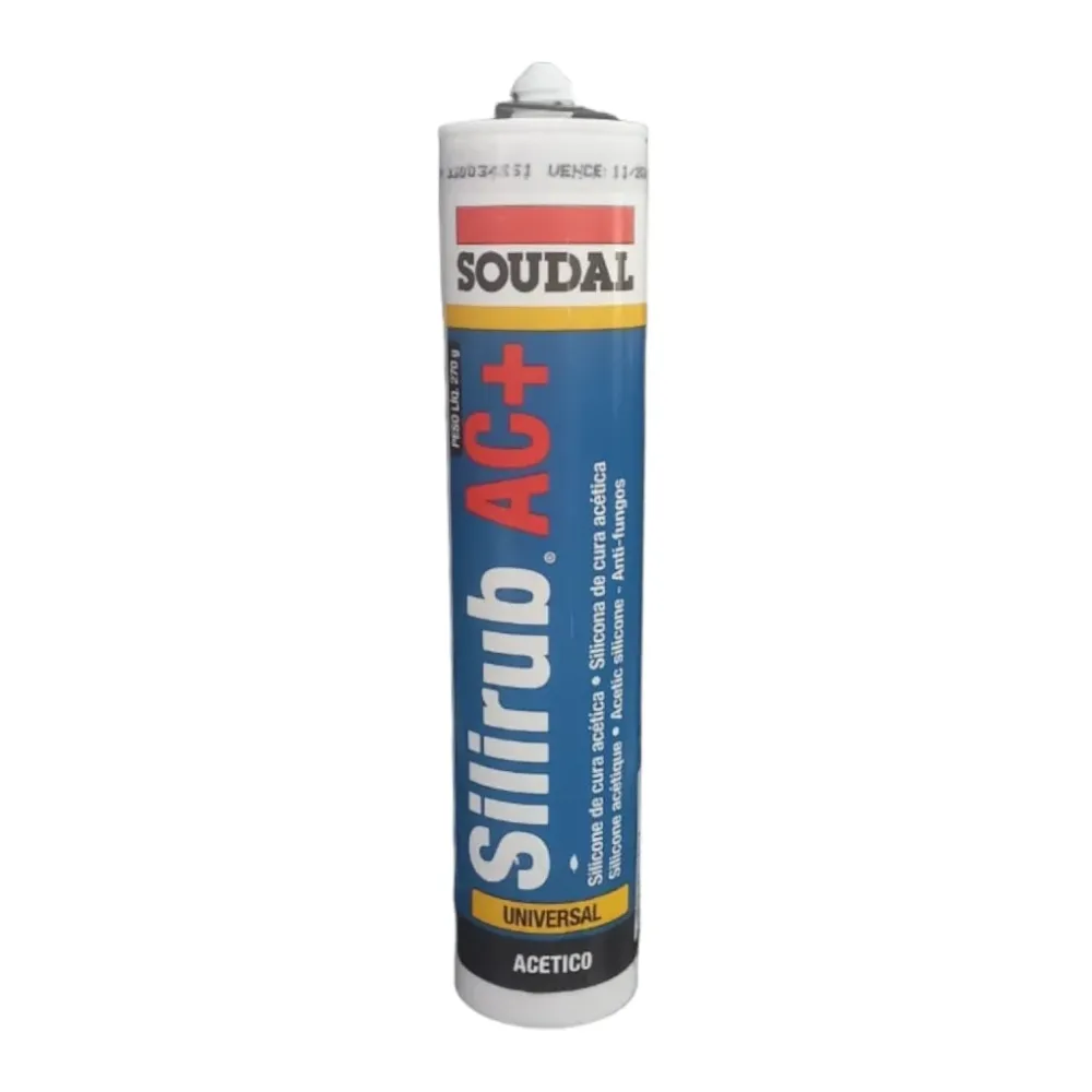Silicona Soudal Negra Silirub Ac 300 Ml sin Fungicida